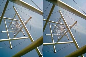 3D image of a tensegrity.